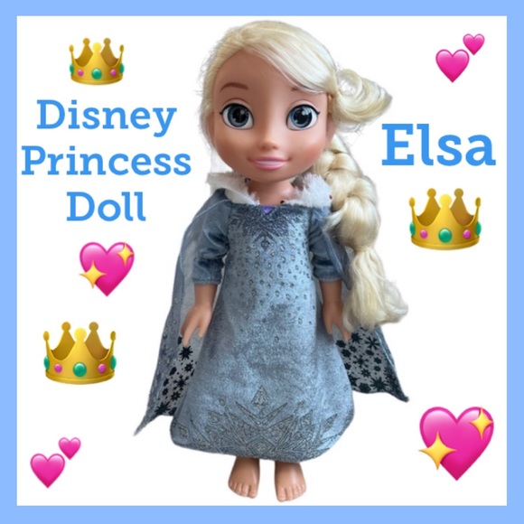 Disney Other - Disney Princess Frozen Elsa Doll 13” Doll Fur Collar Dress